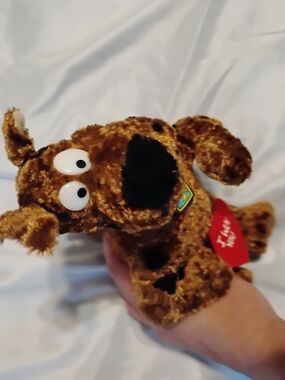 Brown Plush Dog Stuffed Animal with Heart
